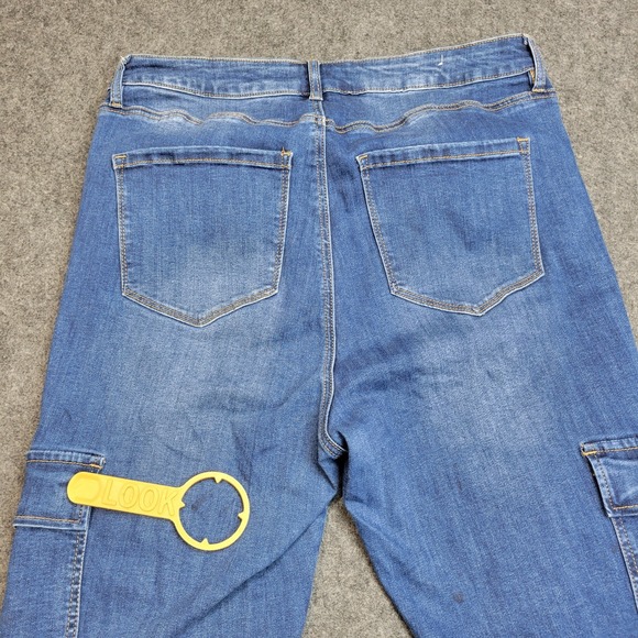 Rue Jeans Womens 18 Denim Stretch Y2K Street 2000s Utility Cargo Pockets Outdoor - Picture 5 of 16